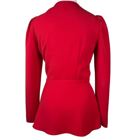 Jay Godfrey Blouse Tie Waist Surplice V-Neck Red 0 - Picture 5 of 12